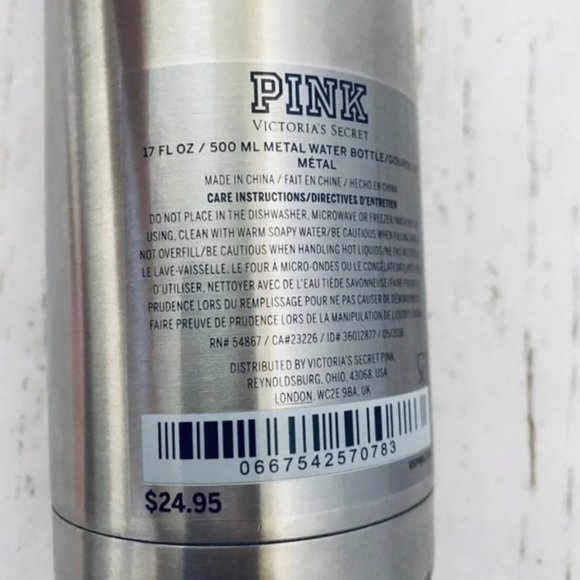 Vs PINK Stainless Steel Bottle - Picture 3 of 3